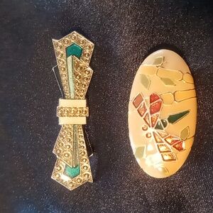Two vintage lapel pins , hat pin or broach